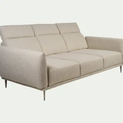 Canapé 4 places fixe en tissu avec fonction avance-recul - beige roucas