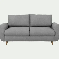 Canapé 3 places fixe en tissu - gris moyen