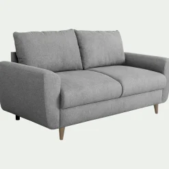 Canapé 3 places fixe en tissu - gris moyen