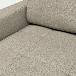 Canapé 2 places fixe en tissu pop avec accoudoirs 15cm - beige