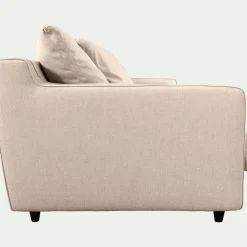 Canapé 3 places fixe en tissu joint - beige roucas