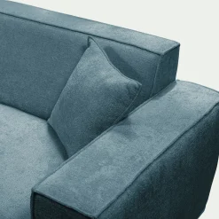 Canapé 4 places fixe en tissu genesis - bleu
