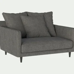 Canapé 1,5 places fixe en tissu - gris restanque