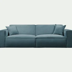 Canapé 5 places fixe en tissu genesis - bleu