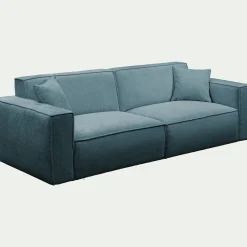 Canapé 5 places fixe en tissu genesis - bleu