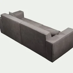 Canapé 4 places fixe en tissu genesis - gris