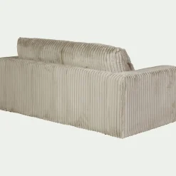 Canapé 3 places fixe en tissu côtelé - blanc ventoux