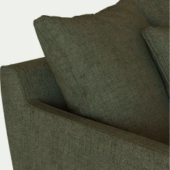 Canapé 5 places fixe en tissu - vert cèdre