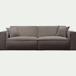 Canapé 5 places fixe en tissu genesis - gris