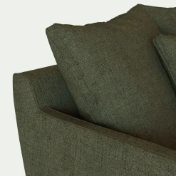 Canapé 1,5 places fixe en tissu joint - vert cèdre