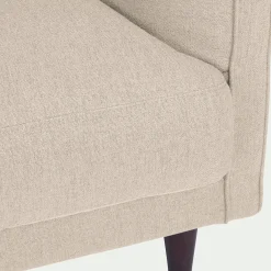 Canapé 5 places fixe en tissu joint - beige roucas