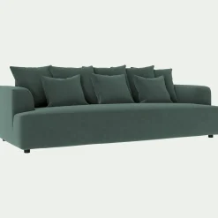 Canapé 5 places fixe en tissu velours - vert sauge