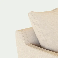 Canapé 6 places fixe en tissu joint - beige roucas