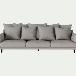 Canapé 6 places fixe en tissu joint - gris borie