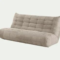 Canapé 4 places fixe en tissu chenille - beige roucas