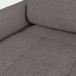 Canapé 3 places fixe en tissu pop avec accoudoirs 15cm - taupe