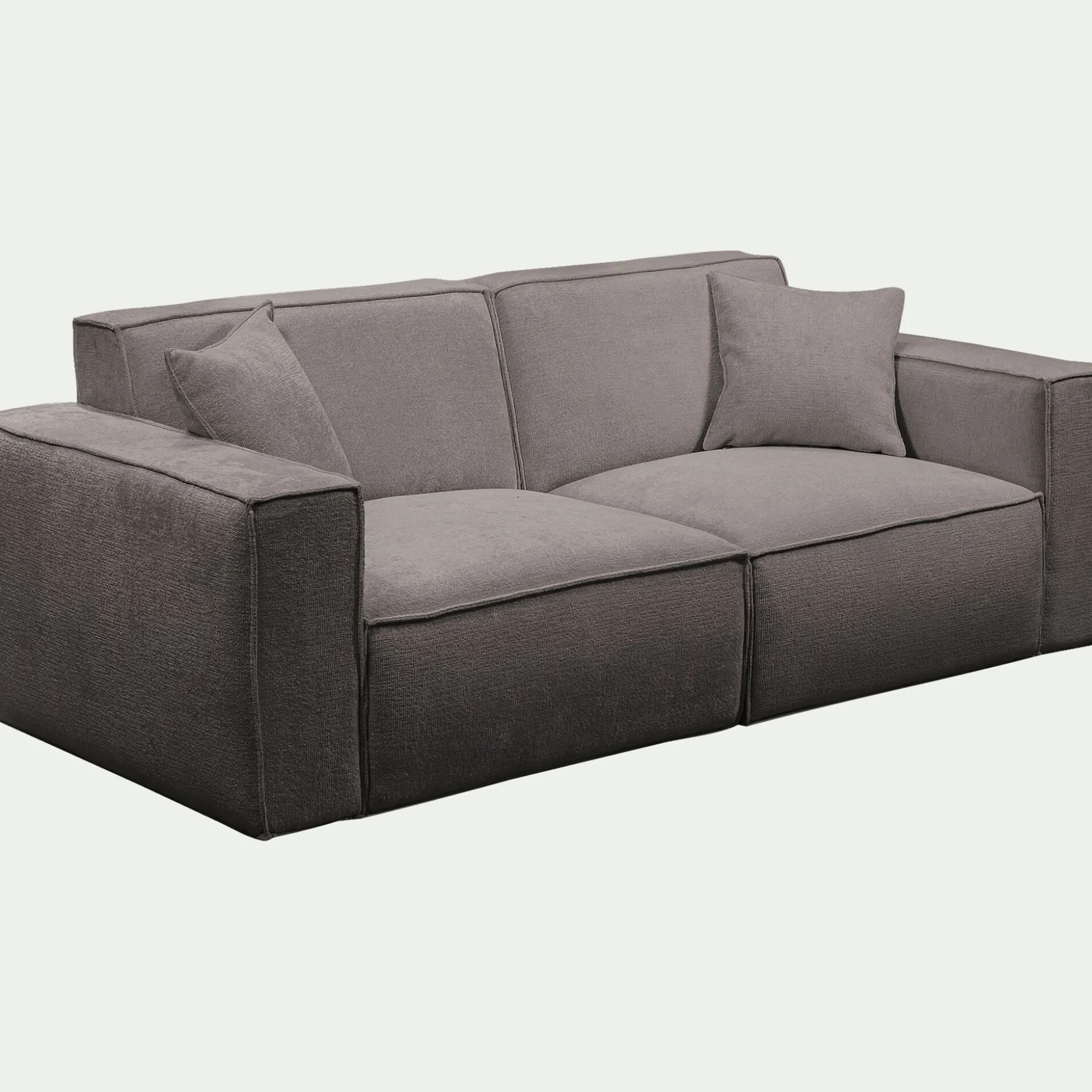 Canapé 3 places fixe en tissu genesis - gris