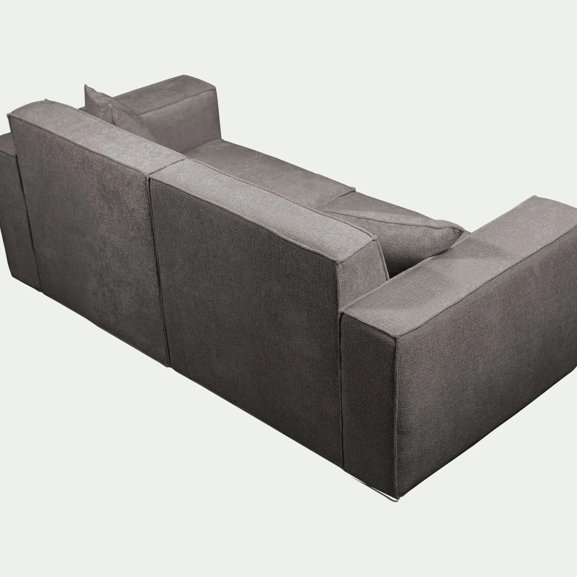 Canapé 3 places fixe en tissu genesis - gris