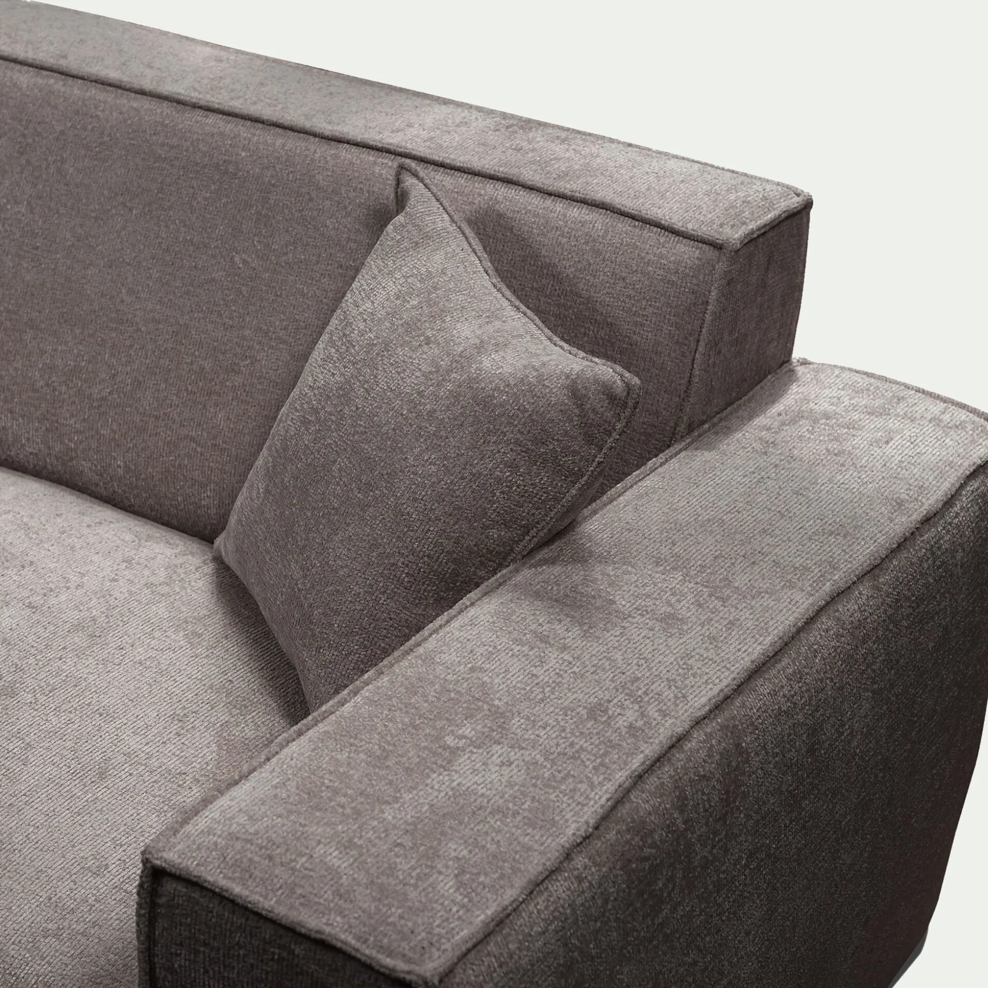 Canapé 3 places fixe en tissu genesis - gris