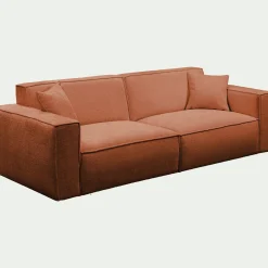 Canapé 5 places fixe en tissu genesis - brun rustrel
