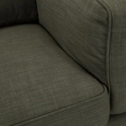 Canapé 3 places fixe en tissu - vert kaki