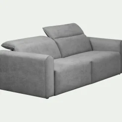 Canapé 3 places fixe en tissu - gris moyen