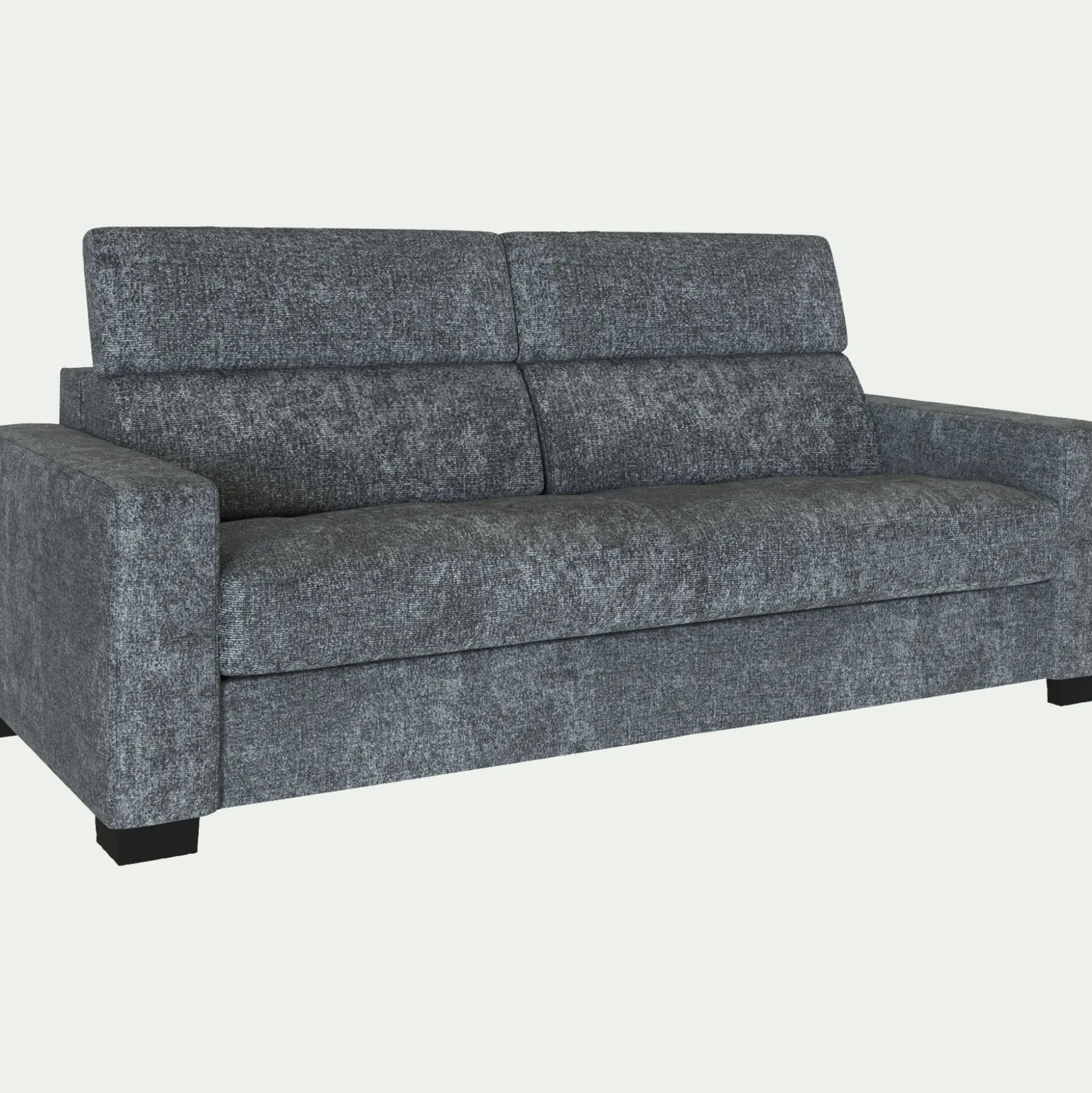 Canapé 3 places fixe en tissu Genesis avec accoudoirs 20cm - gris ardoise