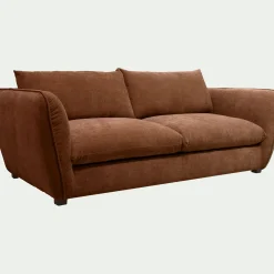 Canapé 4 places fixe en tissu Nature - brun rustrel
