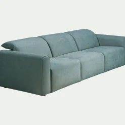 Canapé 5 places fixe en tissu - bleu niolon