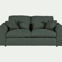 Canapé 3 places fixe en tissu chenille Benjo - bleu calaluna