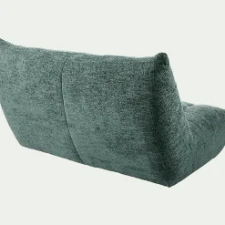 Canapé 3 places fixe en tissu chenille - bleu calaluna