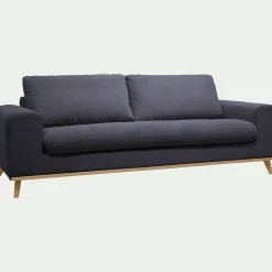 Canapé 4 places fixe en tissu Crown - bleu calabrun