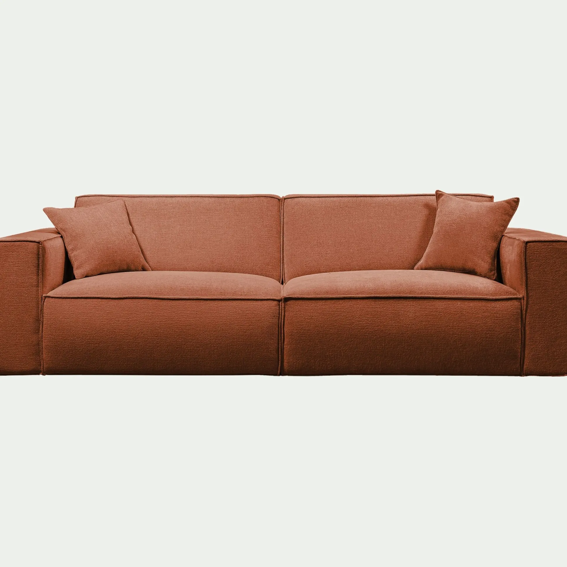 Canapé 4 places fixe en tissu genesis - brun rustrel
