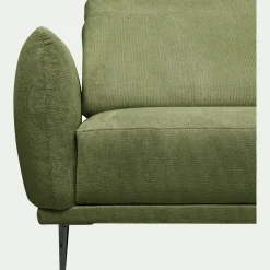 Canapé 3 places fixe en tissu memphis avec fonction avance-recul - vert cèdre