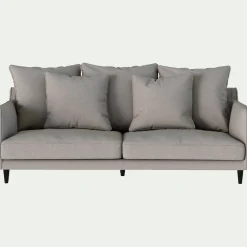 Canapé 3 places fixe en tissu joint - gris borie