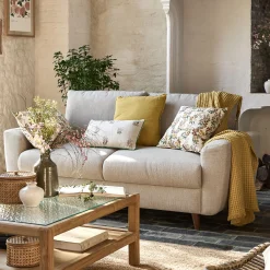 Canapé 3 places fixe en tissu - beige alpilles