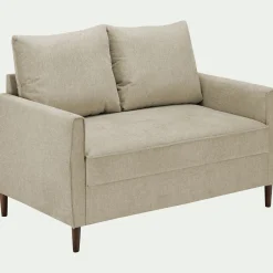 Canapé 2 places fixe en tissu Loft - beige roucas