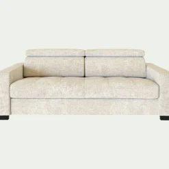 Canapé 3 places fixe en tissu Genesis avec accoudoirs 20cm - blanc ventoux