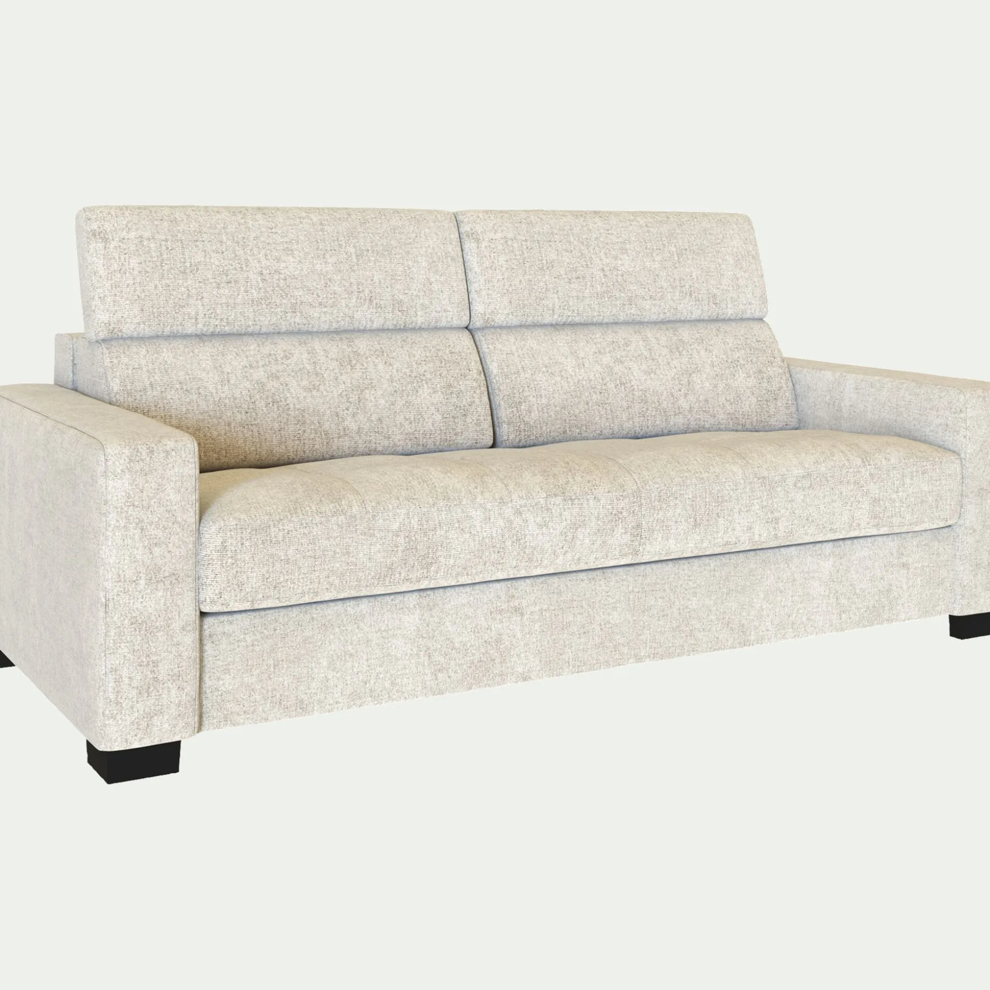 Canapé 3 places fixe en tissu Genesis avec accoudoirs 20cm - blanc ventoux