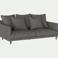 Canapé 3 places fixe en tissu joint - gris restanque