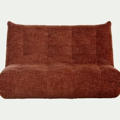 Canapé 3 places fixe en tissu chenille - brun rustrel