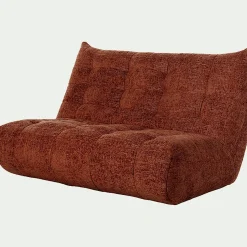 Canapé 3 places fixe en tissu chenille - brun rustrel