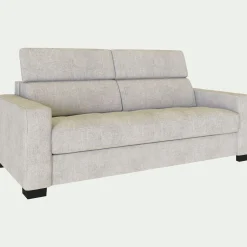 Canapé 2 places fixe en tissu monclar avec accoudoirs 20cm - beige roucas