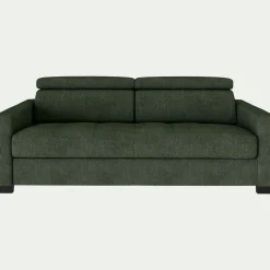 Canapé 3 places fixe en tissu monclar avec accoudoirs 15cm - vert cèdre
