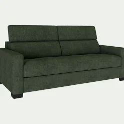 Canapé 3 places fixe en tissu monclar avec accoudoirs 15cm - vert cèdre