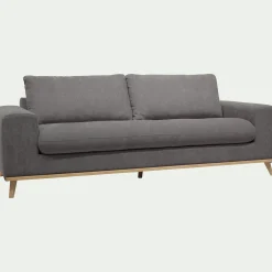 Canapé 4 places fixe en tissu Storm - gris moyen