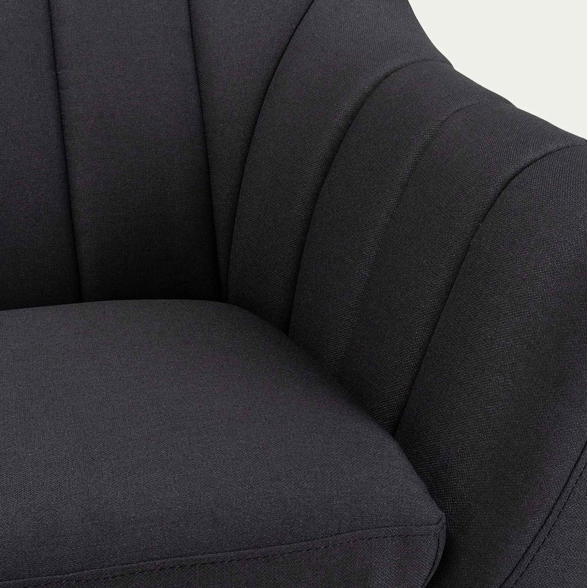 Canapé 2 places fixe en tissu - gris anthracite