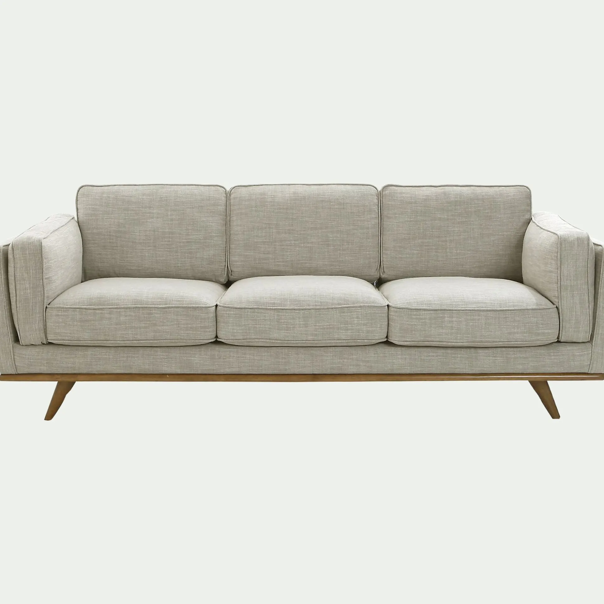 Canapé 3 places fixe en tissu - beige