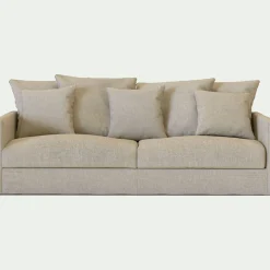 Canapé 4 places fixe en tissu - beige alpilles