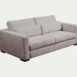 Canapé 5 places fixe en tissu genesis - gris